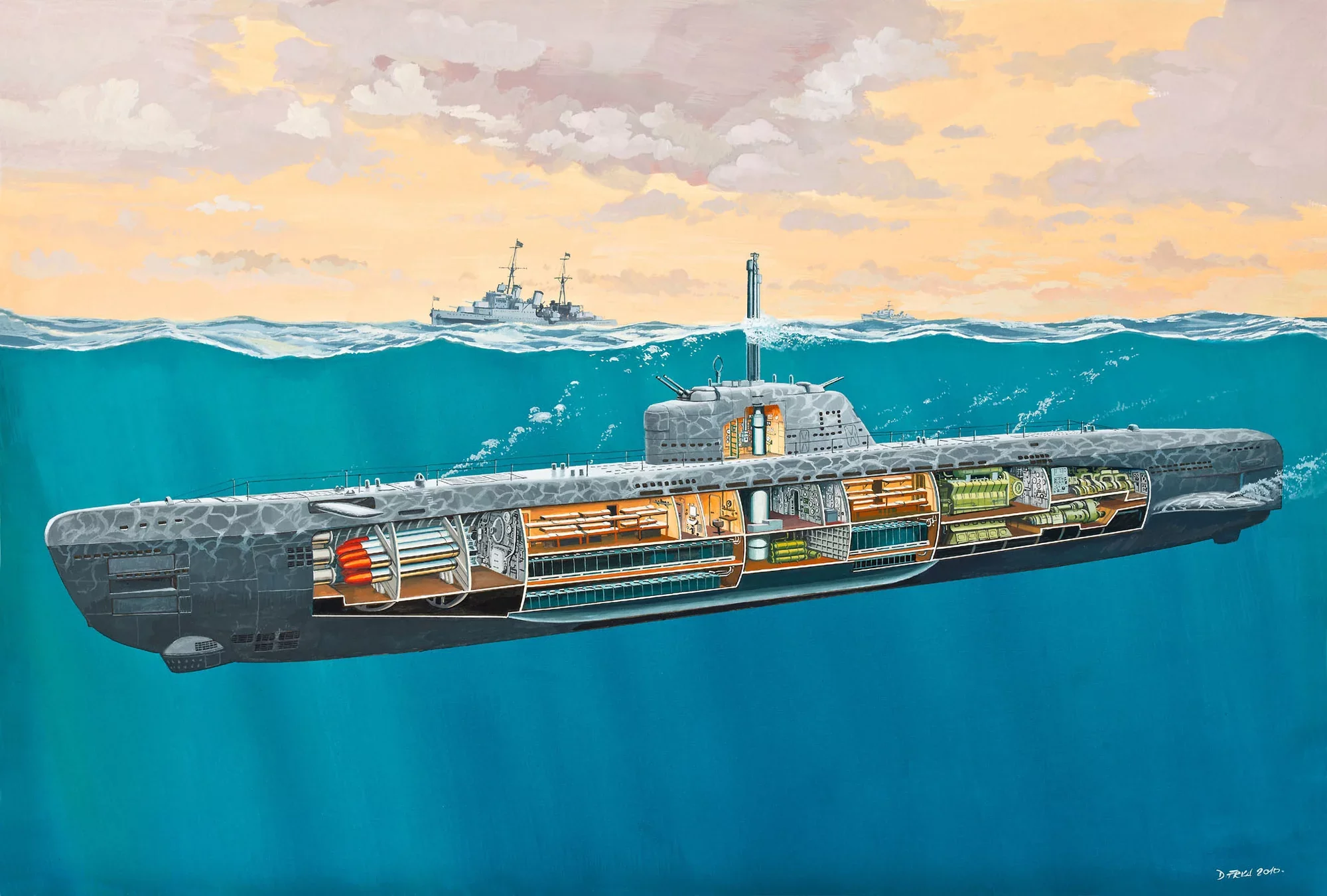 Deutsches U-Boot Typ XXI mit Interieur - Image 9