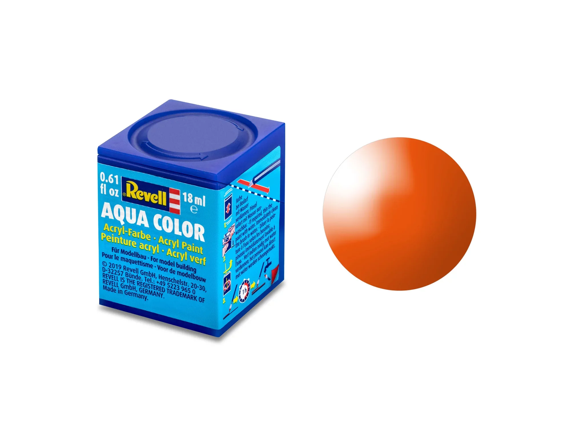 Gloss "Orange" (RAL 2004)Aqua Color Acrylic - 18ml