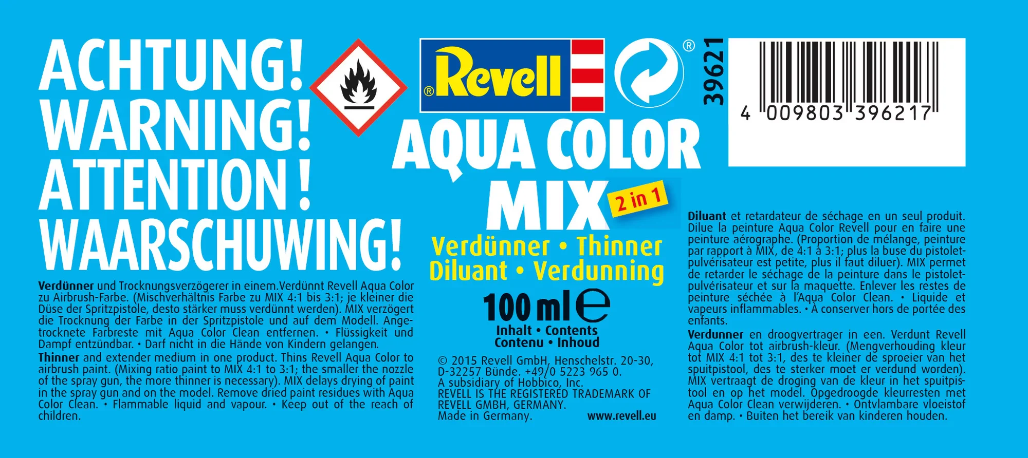 Revell "Aqua Color Mix" Acrylic Thinner - 100ml - Image 3