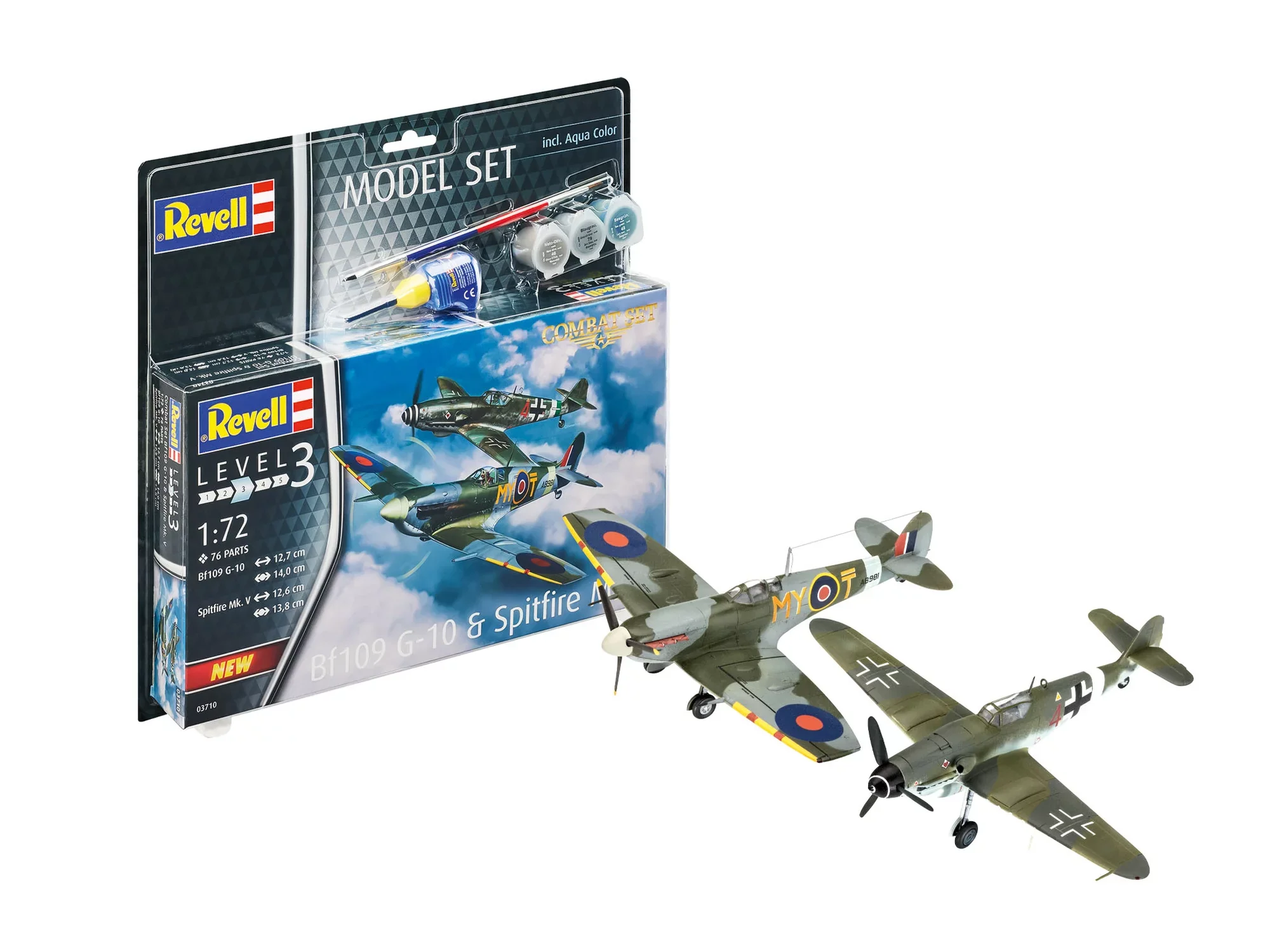 Model Set Combat Set Bf109G-10 & Spitfire Mk.V